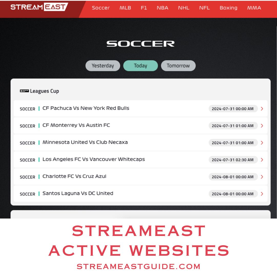 Streameast active websites